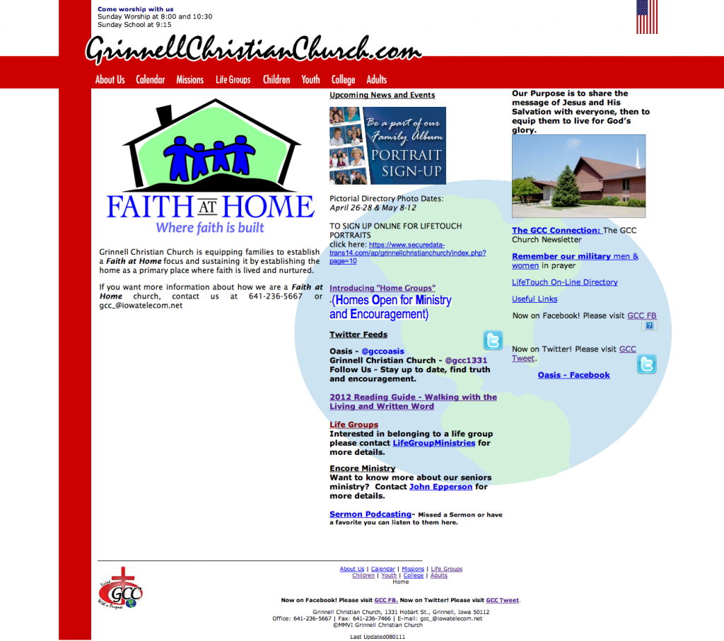 Grinnell Christian Church teamed up with Globoloco Studios for a complete website overhaul